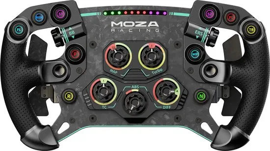 Moza Racing GS V2P GT Stuurwiel – 300 mm Forged Carbon – Magnetische Shifters – Dual Clutch – RGB Knoppen – Sim Racing Wheel voor PC